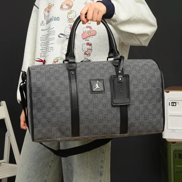 Design Duffle Bag Leopard Print Olive Brown Travel Bag - 11