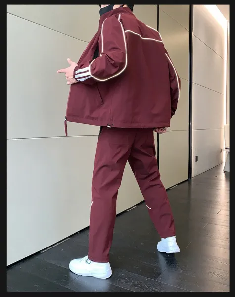 Nike Tracksuit Burgundy Black White - 18