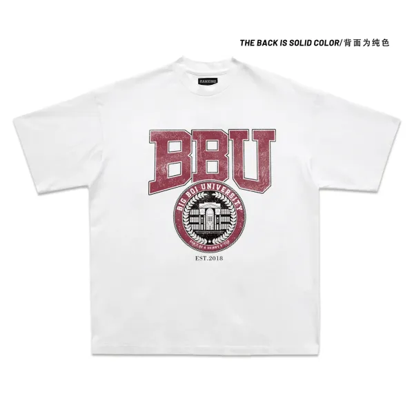 Design Ranxing BBU University Graphic T-Shirt Black T-Shirts - 15