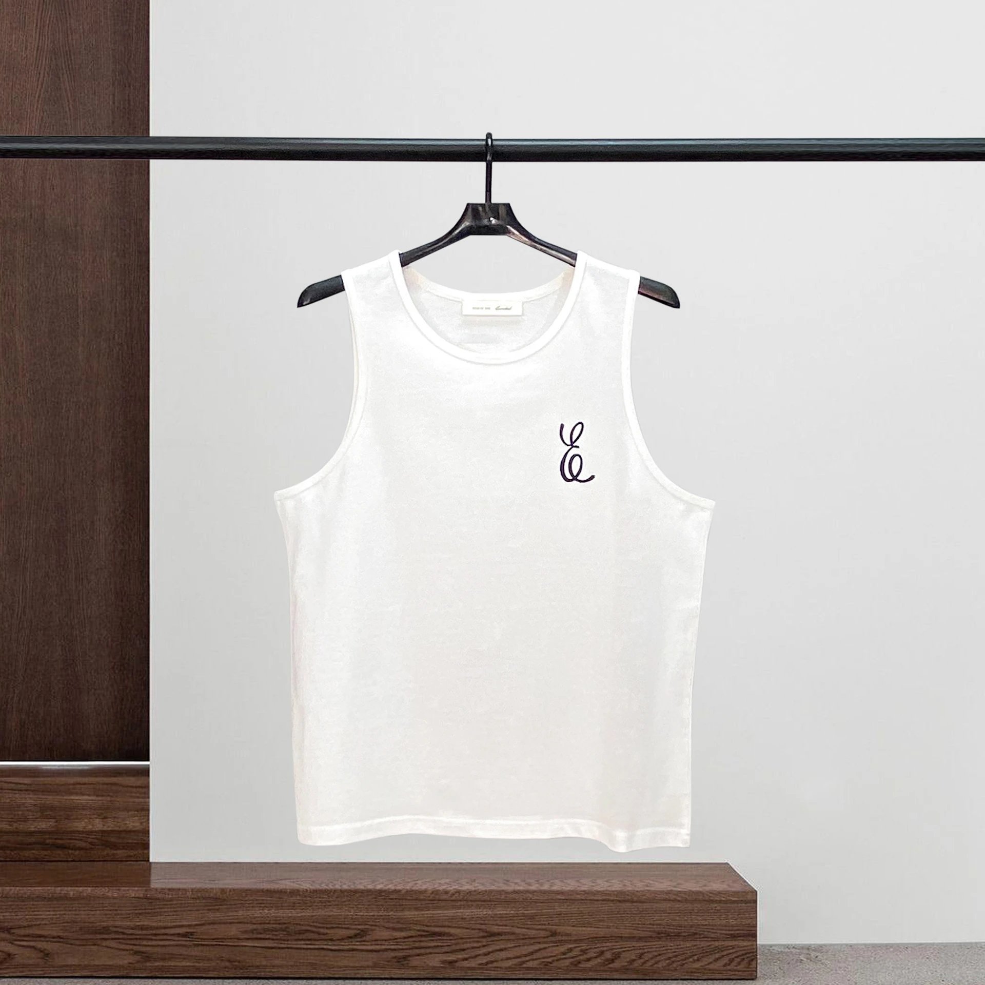 Design Minimalist Logo Tank Top Beige Vest-Top - 6