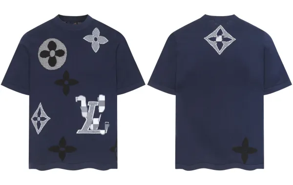 Louis Vuitton Monogram Knit T-Shirt Navy - 1