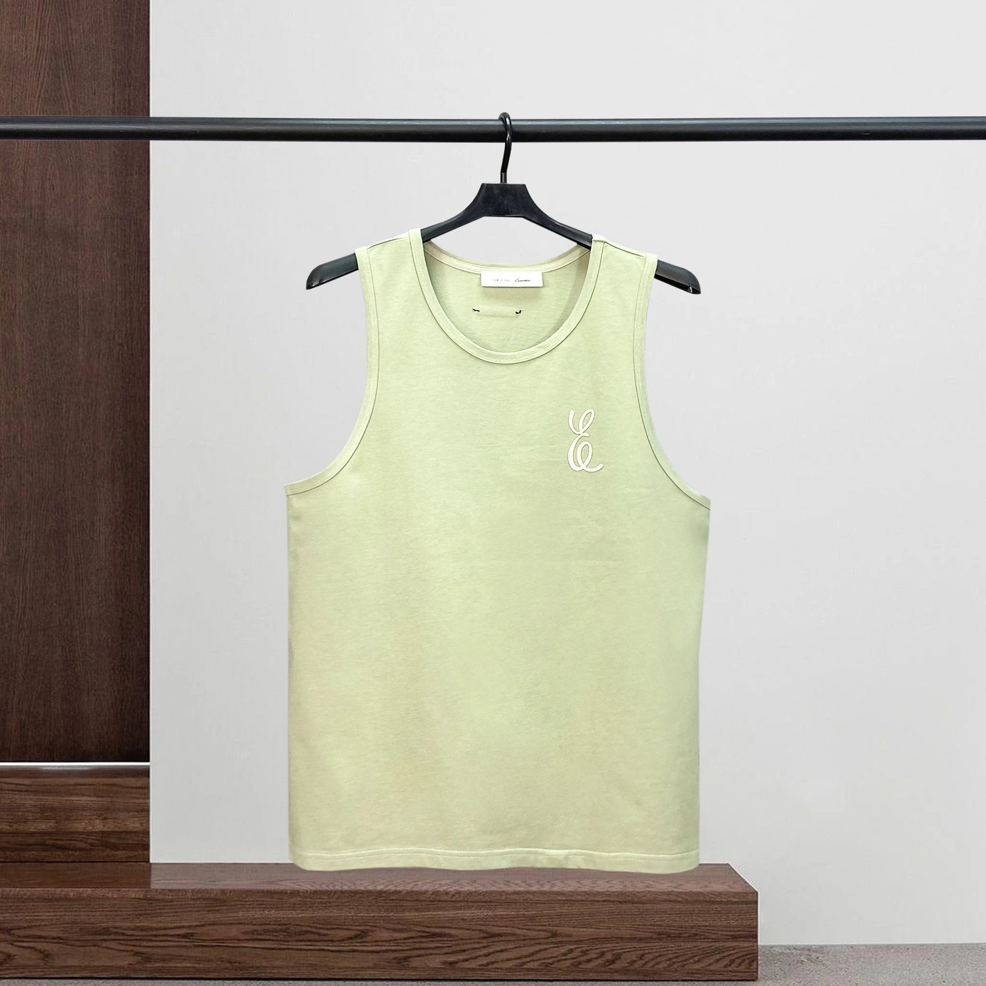 Design Minimalist Logo Tank Top Beige Vest-Top - 7