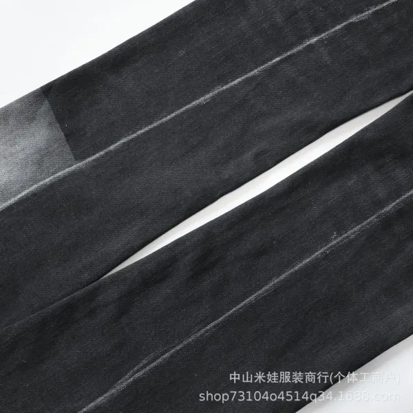 Design Splatter Print Flared Jeans Black - 17