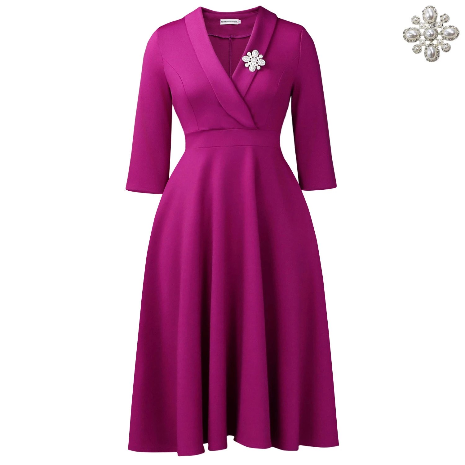 Purple Red + Brooch