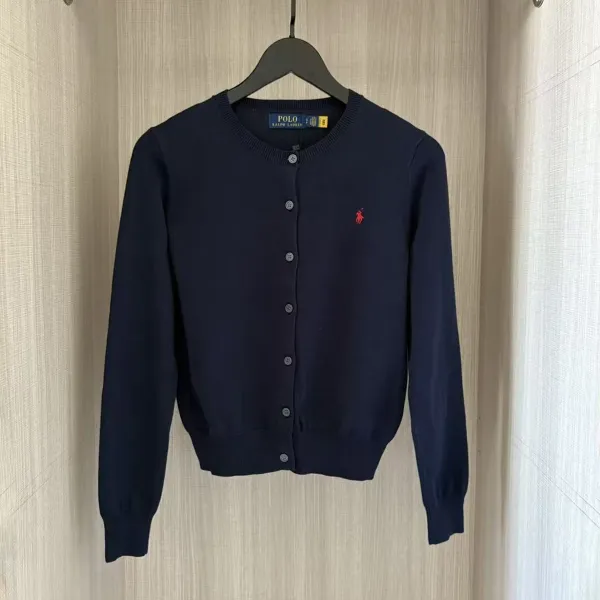 Polo Ralph Lauren Classic Navy Cardigan with Red Pony Logo - 1