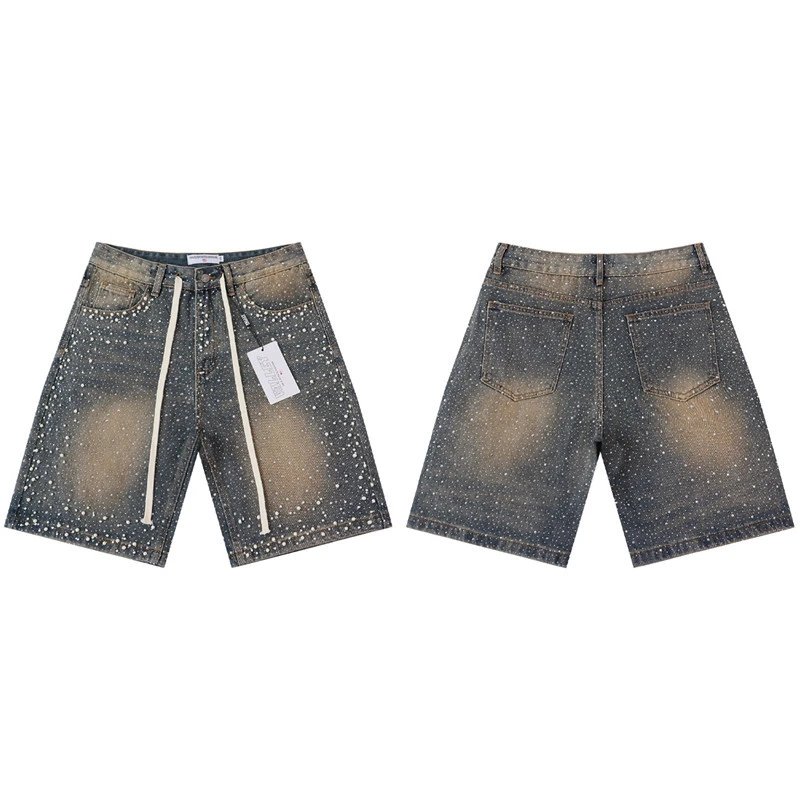 Design Starfield Print Drawstring Shorts Black - 10