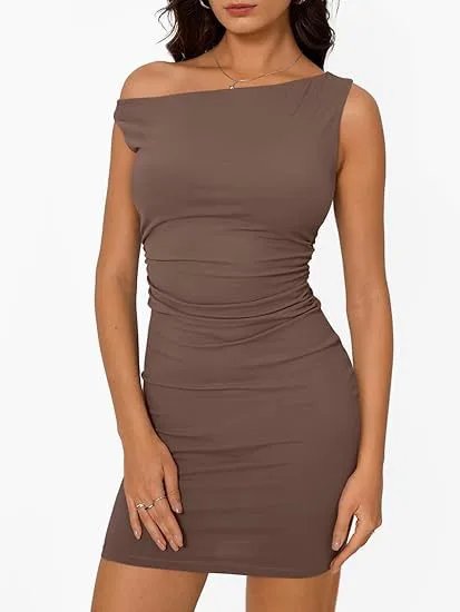 Design Off-Shoulder Ruched Mini Dress Navy - 31