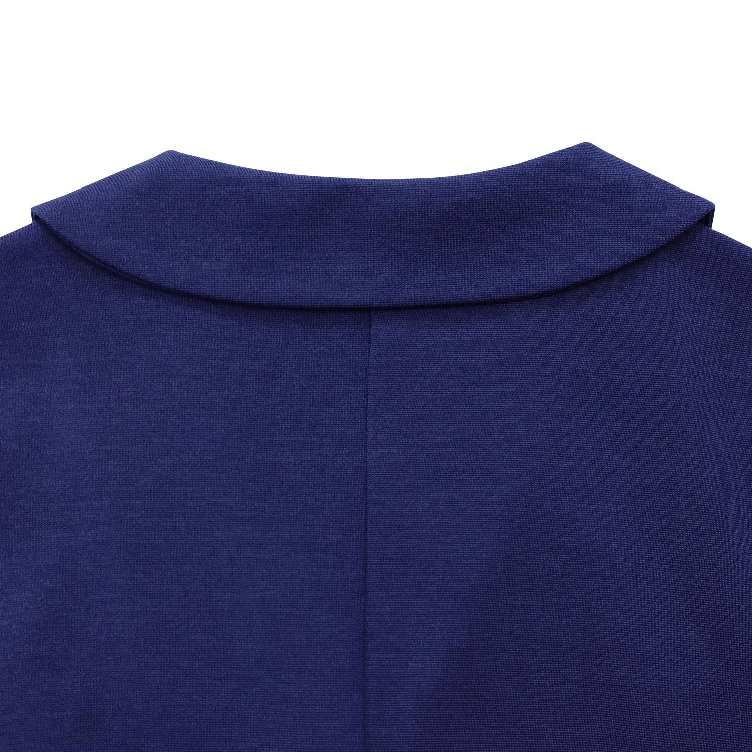 Design Wrap Front Midi Dress with Pearl Brooch in Navy - 47