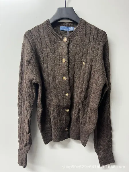 Polo Ralph Lauren Cable Knit Cardigan Brown Sweater - 1