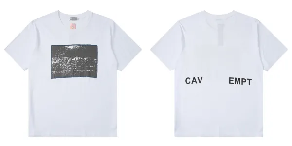 Design CAV Empt Rectangular Print White T-Shirt T-Shirts - 1