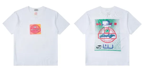 Design Graphic Print Pocket T-Shirt White - 1