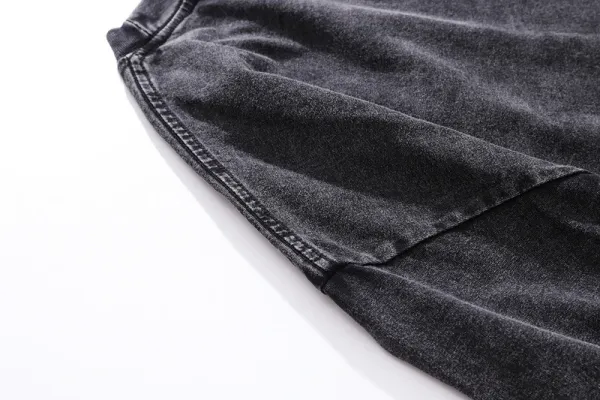 Design Graphic Print Acid Wash Black Oversized T-Shirt - 9