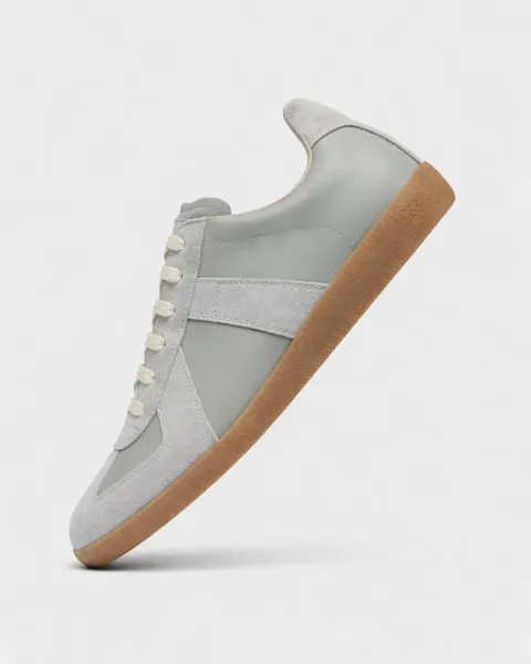 Maison Margiela Tabi Sneaker Gray Suede and Leather with Gum Sole - 1