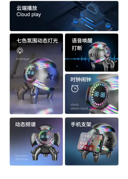Design X111 Holographic LED Robot Speaker White - 4