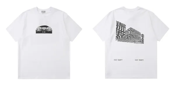 Design CAV EMPT Architectural Print White T-Shirt T-Shirts - 1