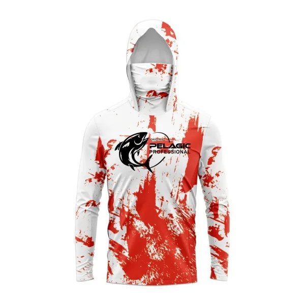 Design Relagic Professional Abstract Print Hooded Sun Protection Shirt Multicolor Hoodie - 7