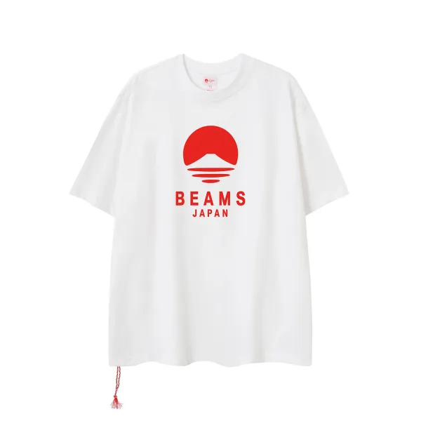 Design BEAMS Japan Red Sun Graphic T-Shirt White T-Shirts - 1
