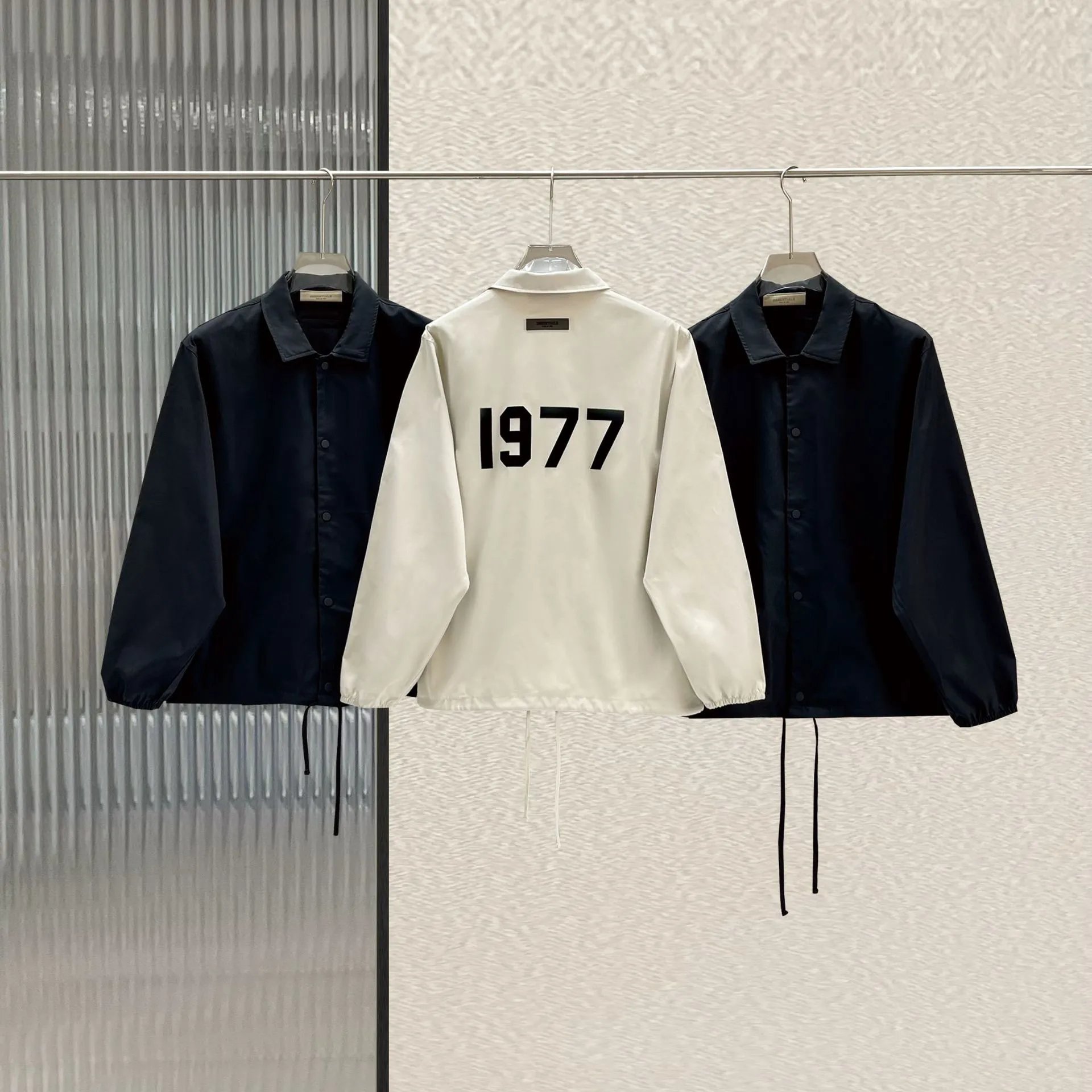 Fear of God Essentials 1977 Coach Jacket Navy Outerwear - 17