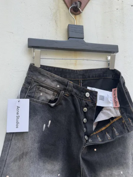 Acne Studios Distressed Black Denim Jeans - 5