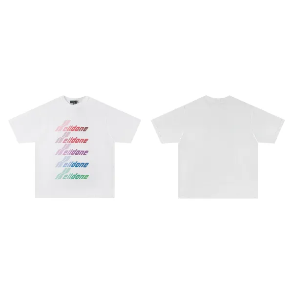 Design Helldone Multicolor Gradient Logo T-Shirt White T-Shirts - 1