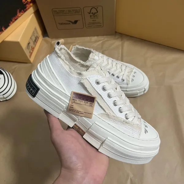 Design Wo's x Y2018y Canvas Platform Sneakers White Chunky Sneakers - 1