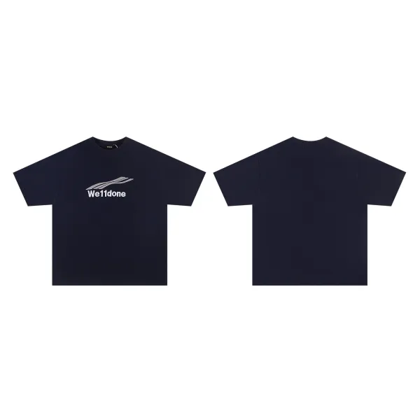 Design Welldone Double Logo Pixelated Print Black T-Shirt T-Shirts - 20