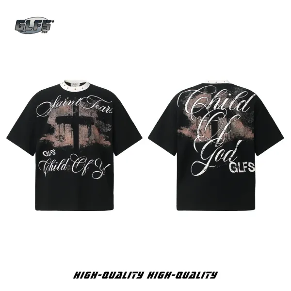 Saint Tears GLFS Child Of God Black Graphic T-Shirt - 1