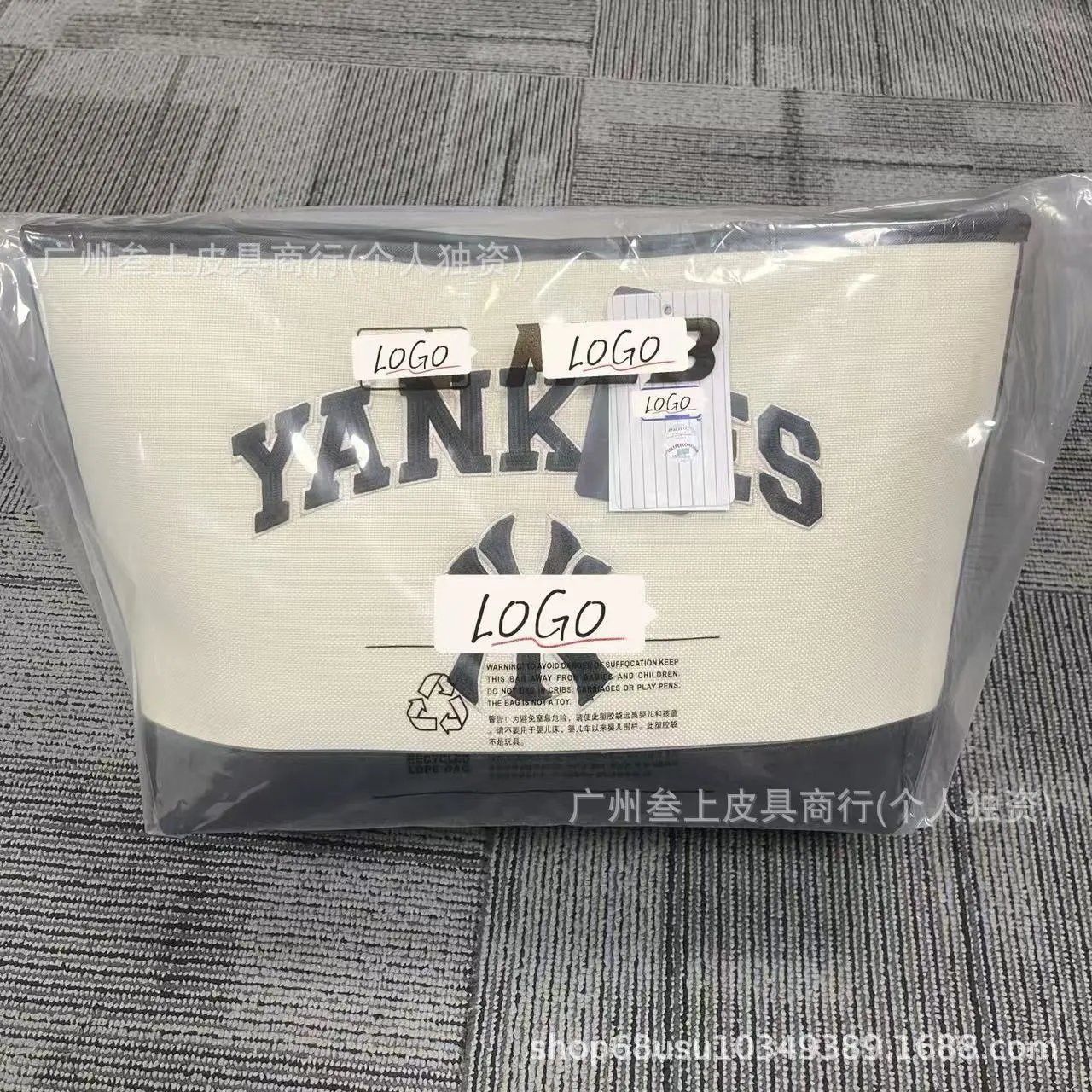 MLB x New York Yankees Monogram Bucket Bag Black Handbags - 10