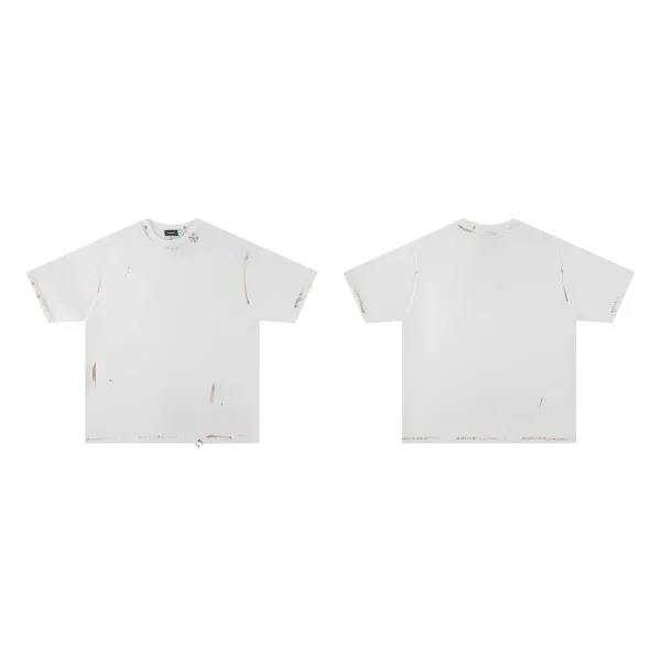 Design Distressed Oversized T-Shirt White Tops.t Shirts - 1