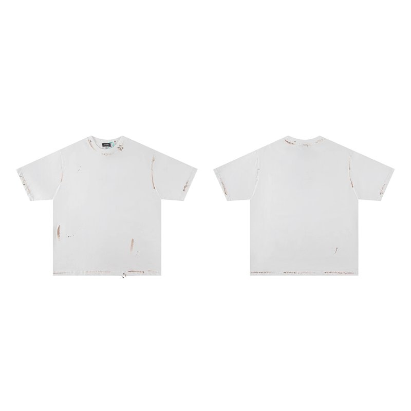 Distressed Oversized T-Shirt White Tops.t Shirts