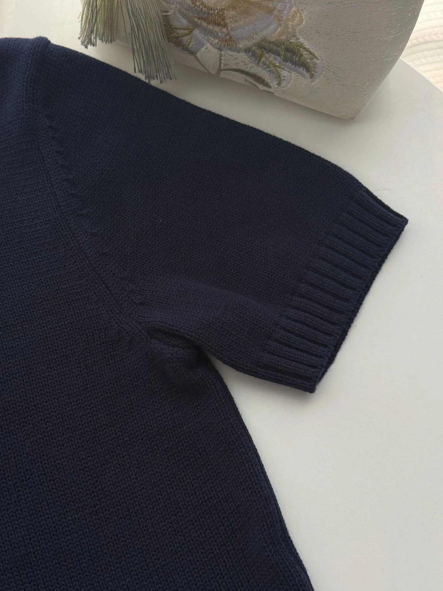 Polo Ralph Lauren Bear Knit Short-Sleeve Sweater Navy - 9