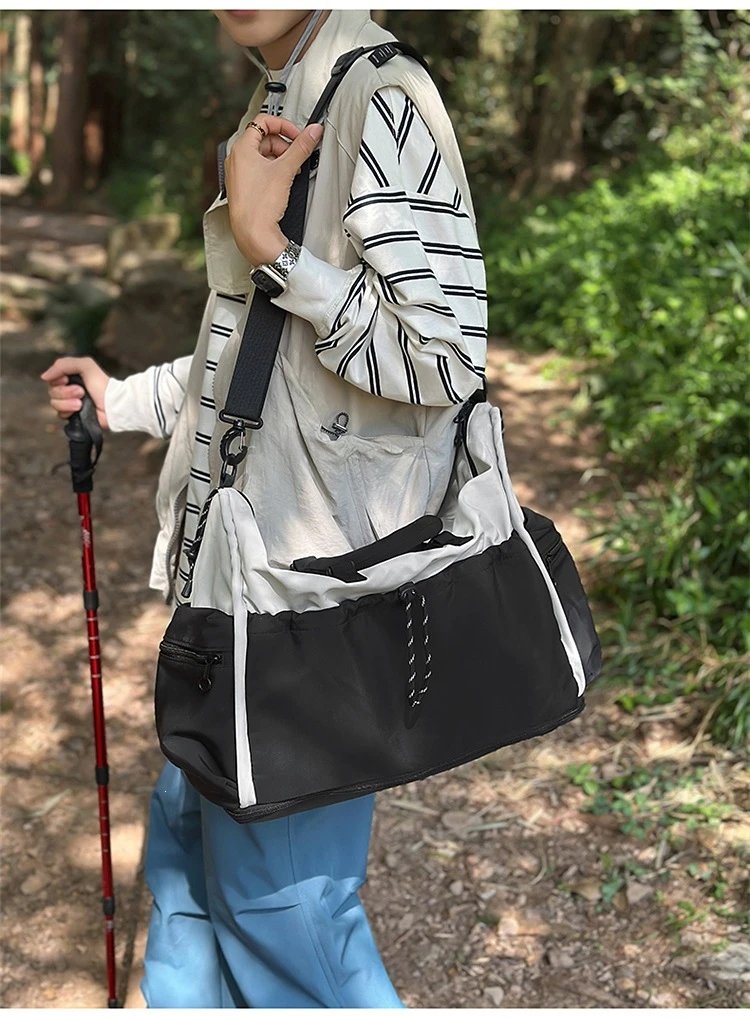 Design Duffle Bag Beige and Gray Travel Bag - 19