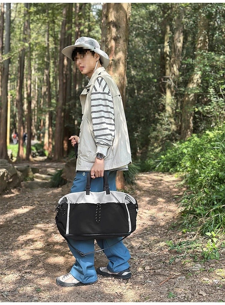 Design Duffle Bag Beige and Gray Travel Bag - 20