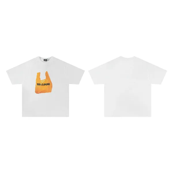 Design Welldone Double Logo Pixelated Print Black T-Shirt T-Shirts - 12