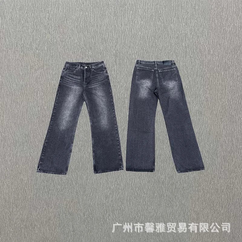 Design Wide-Leg Distressed Jeans with Contrast Pocket Accents Blue - 12