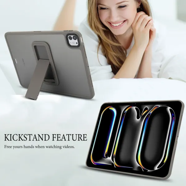 Apple iPad Pro Case with Stand in Beige and Gray Phone Accessories - 6