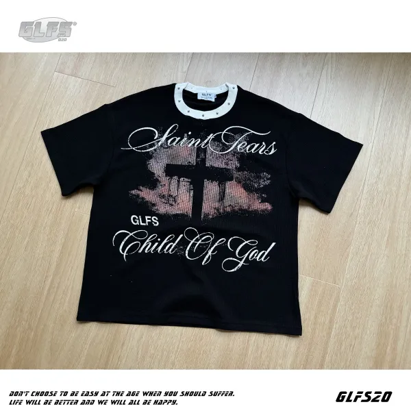Saint Tears GLFS Child Of God Black Graphic T-Shirt - 4