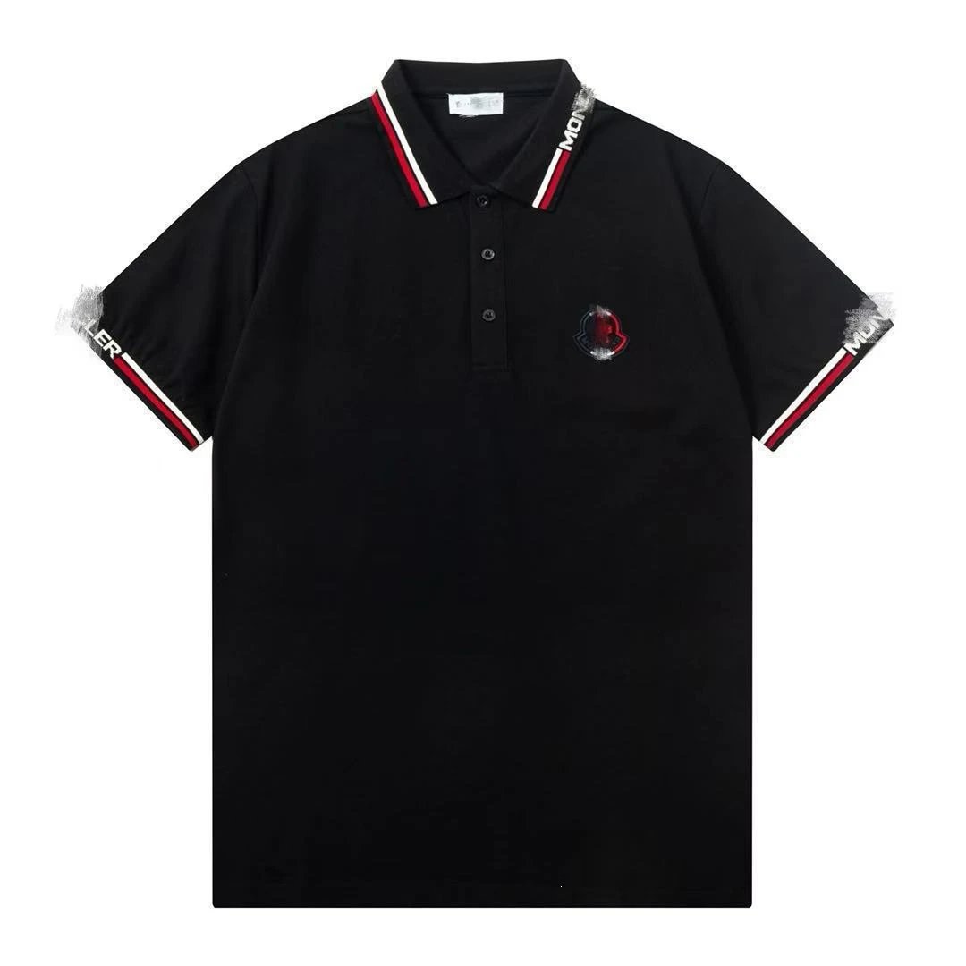Moncler Polo White with Logo Print Polo Shirt - 8