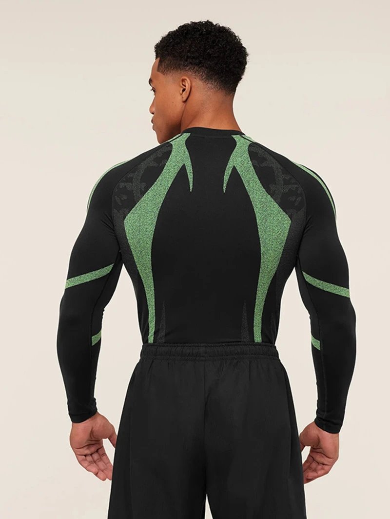 Gymshark Flame Print Long Sleeve Base Layer Gray Red - 11