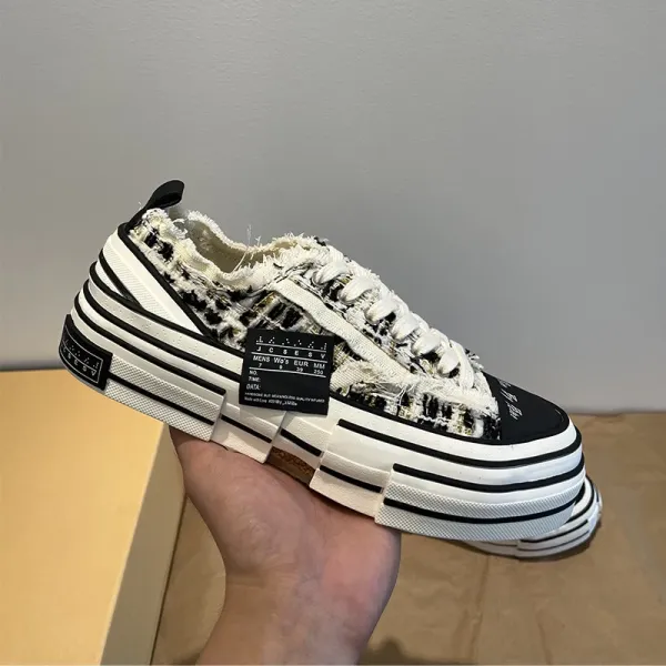 Design Mule Sneaker White Distressed Canvas Platform Sneakers - 9