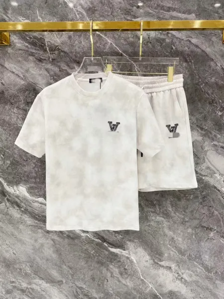 Louis Vuitton Monogram Tie-Dye T-Shirt and Shorts Set White - 1