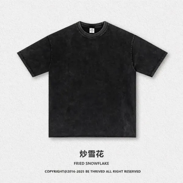 Design Be Thrived Fried Snowflake Black Acid Wash T-Shirt T-Shirts - 1