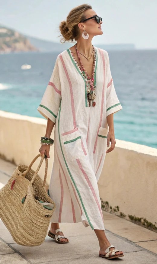 Light Pink and Green Stripes