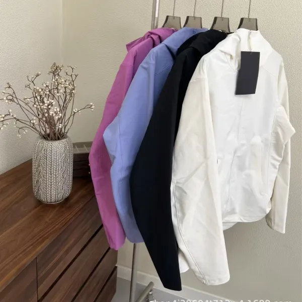 Design Lightweight Hooded Windbreaker Jacket in Purple, Lavender, Black, and White Outerwear.windbreaker - 1
