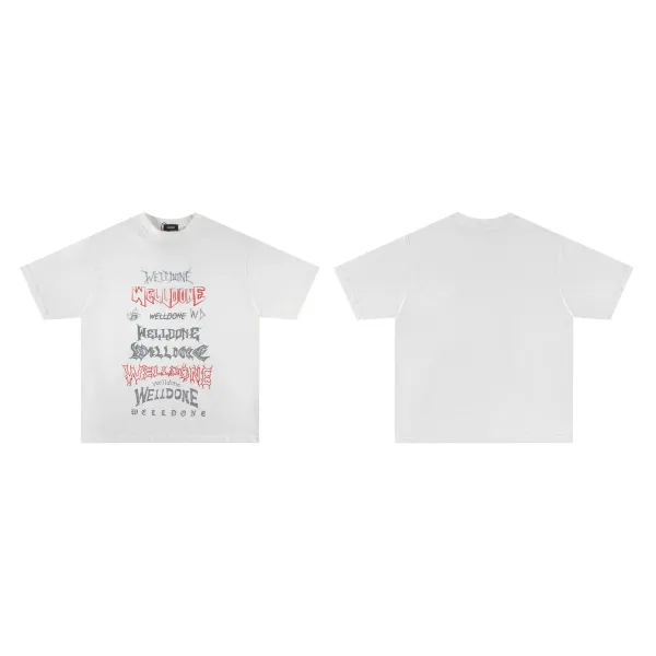 Design WELLDONE Multi-Logo Graphic White T-Shirt T-Shirts - 1
