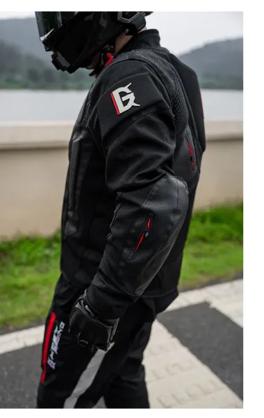 Design Ghost Racing Motorcycle Pants Black with Orange Accents Pants - 8