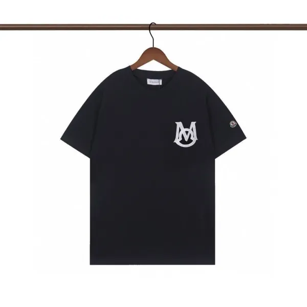 Moncler Logo-Embroidered Black T-Shirt - 1