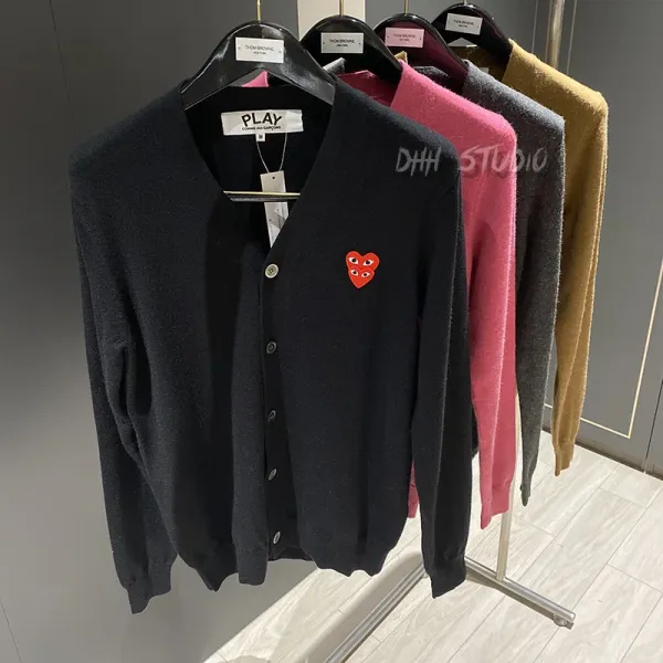 Comme des Garçons Play Heart Embroidered Cardigan Pink - 7