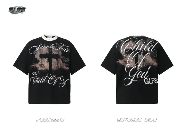 Saint Tears GLFS Child Of God Black Graphic T-Shirt - 6