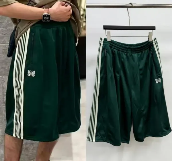 Adidas Originals Track Shorts Forest Green with Butterfly Embroidery - 1